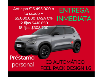 Citroen C3 Feel Pack Design 1.6 Automatico, 2024
