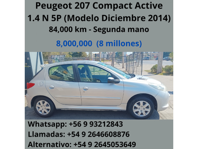 Peugeot 207 Compact Active 1.4 N 5p (modelo Diciembre 2014)