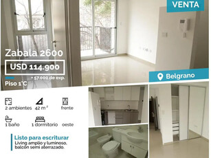 Venta Departamento 1 dormitorio, Frente, Oeste, Zabala 2600 piso 1, Belgrano C