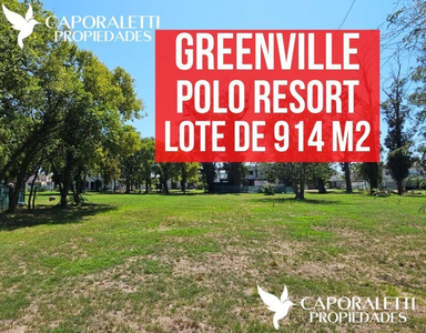 Venta De Lote Terreno Greenville Polo & Resort Barrio H 914 M2 Guillermo Hudson