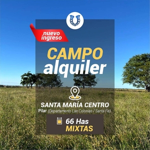 Santa María Centro /pilar 66 Has Mixtas. Campo en Alquiler