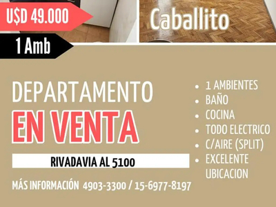 Departamento Venta 40 años monoambiente, 32m2, Av. Rivadavia 5100, Caballito | Inmuebles Clarín