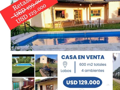 Casa en Venta en Lobos - Ayacucho 2000 - 3 dorm - 4 amb - 136 m2 - 600 m2 tot.