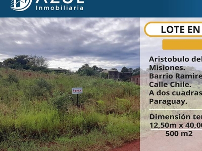 Terreno en venta l lote se encuentra a dos cuadras de la avenida paraguay en el barrio ramírez., Aristobulo del Valle
