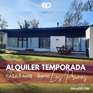 ALQUILER TEMPORADA Casa 3 AMB en Barrio Privado PRUNAS, MdP, Mar del Plata - 2 habitaciones - 100 m2