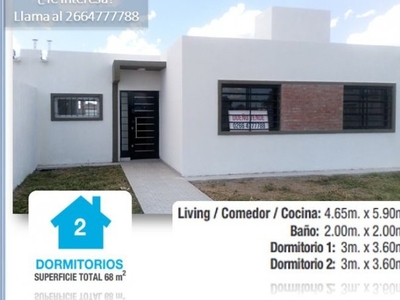 Casa en Venta en San Luis - Dueño directo - Barrio Mirador Del Cerro 3, Manzana 532, Lote 12 - 2 dorm - 68 m2 - 330 m2 tot.
