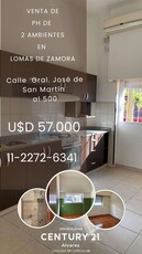 Departamento en Venta en Lomas de Zamora - Calle Gral. José De San Martín 500 - 1 dorm - 2 amb - 47 m2 - 47 m2 tot.