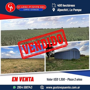 En Venta, 400 Has, Alpahiri - la Pampa -
