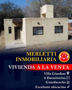 Casa en Venta en Villa Giardino - Valle Hermoso - 2 dorm - 4 amb - 80 m2 - 360 m2 tot.