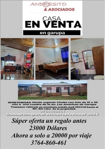 Casa en Venta en Garupa - Colectora Leonardo Favio, Ruta 12 Casi Calle Tierra Roja - 2 dorm - 60 m2 - 300 m2 tot.